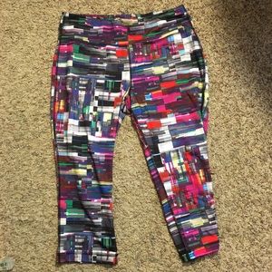 Multicolored crop leggings size medium